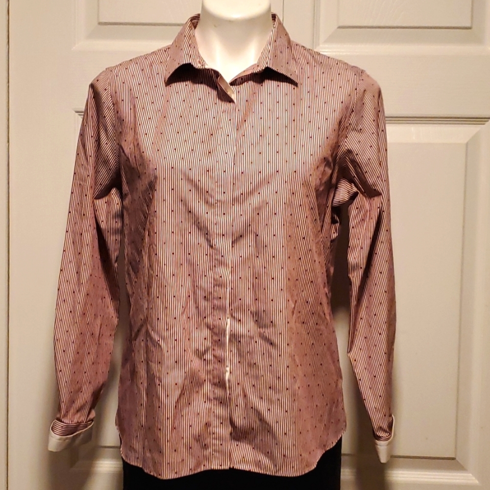 NWOT Lands'End Women's Petite Button Down No Iron Supima Long Sleeve - Size 12P